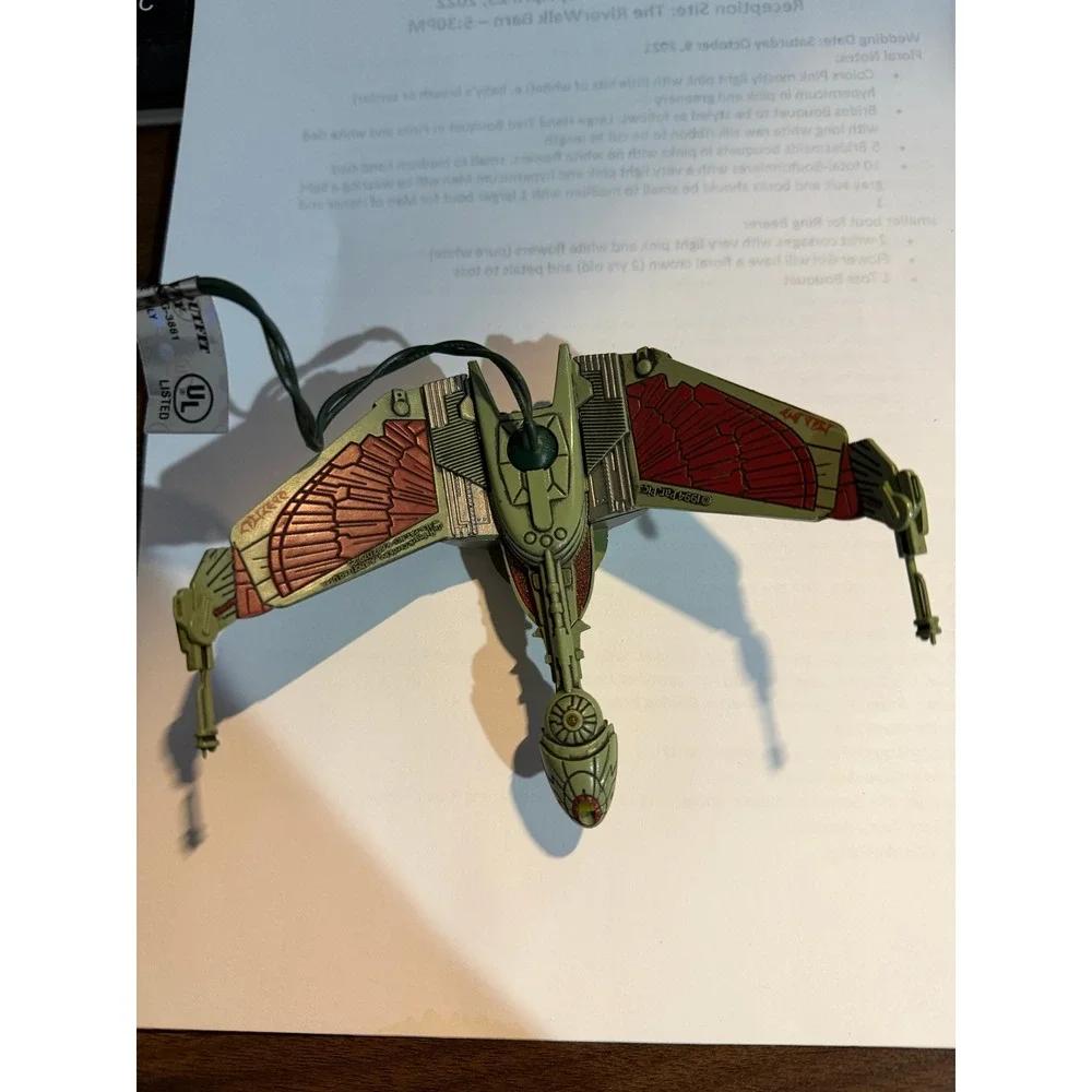Hallmark Keepsake 1994 Star Trek Klingon Bird-of-Prey Magic Ornament Lighted